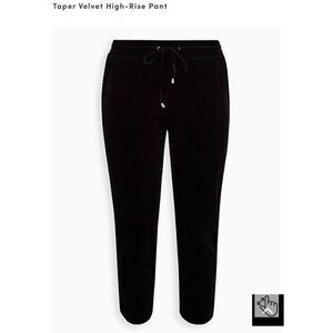TORRID PULL-ON RELAXED TAPER VELVET HIGH-RISE PANT